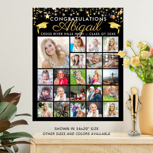 Poster Graduation 22 Photo Collage Script Couleur personn