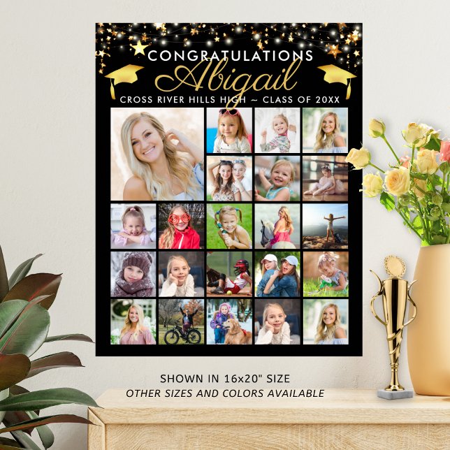Poster Graduation 22 Photo Collage Script Couleur personn (Créateur téléchargé)