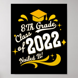 Poster Graduation 8e classe de classe de 2022 cloué Il