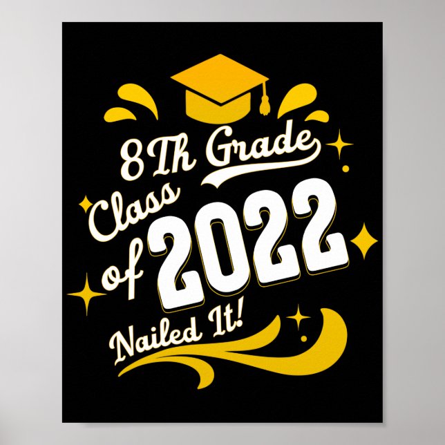 Poster Graduation 8e classe de classe de 2022 cloué Il (Devant)