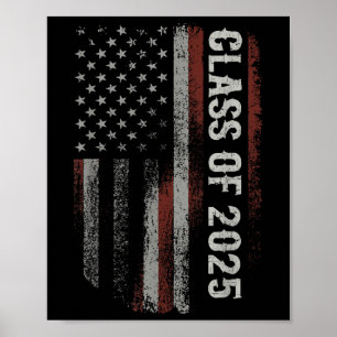 Poster Graduation Cl De 2025 Senior Patriotic Usa America