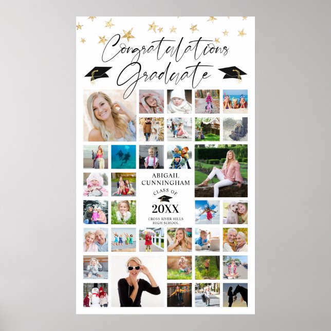 Poster Graduation Congrats Grad 35e année Photo Collage S (Devant)