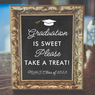Poster Graduation Is Sweet Take a Treat Custom Party Sign