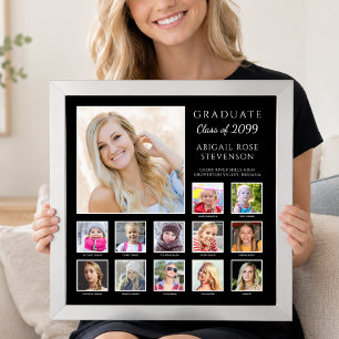 Poster Graduation K-12 Photo Collage Couleurs de l'école 