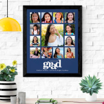 Graduation K-12 Photo Collage Moderne Gras Bleu