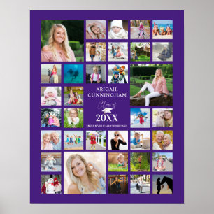 Poster Graduation moderne violet 35 Photo Collage