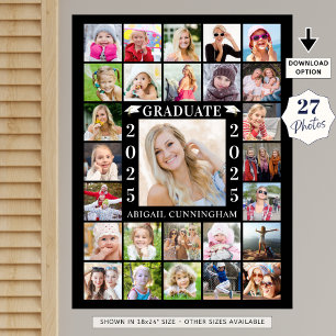 Poster Graduation Party 27 Photo Collage Personnalisé