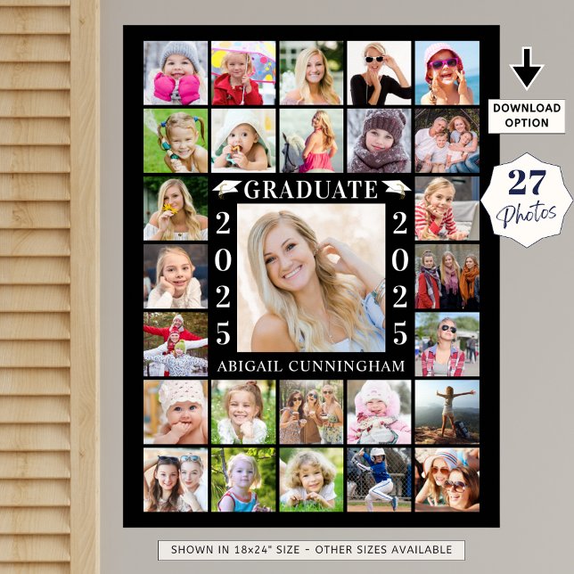 Poster Graduation Party 27 Photo Collage Personnalisé (Créateur téléchargé)