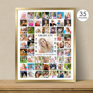 Poster Graduation Party 55 Photo Collage Couleur personna