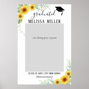 Poster Graduation Party Sunflowers Photo Booth Frame