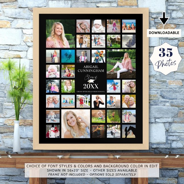 Poster Graduation Photo Collage CLASSE DE Black Party (Créateur téléchargé)