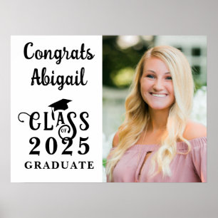 Poster Graduation Photo Fancy Classe Année Typographie