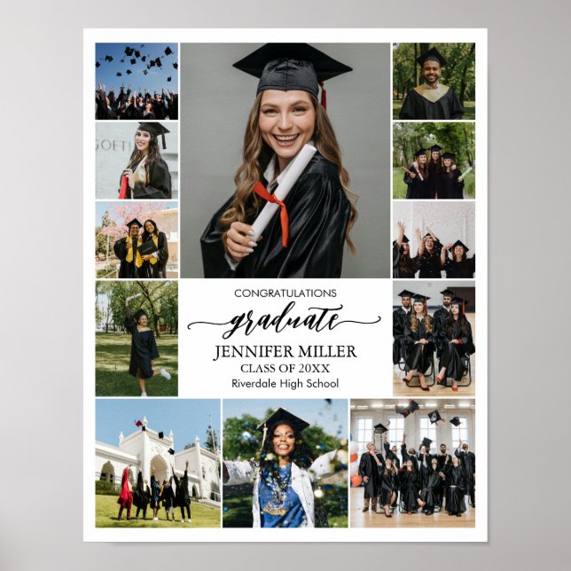 Poster Graduation Portrait Custom Senior Photo Collage (Devant)