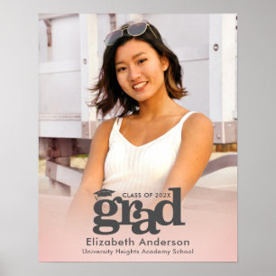 Poster Graduation rose pâle Photo Typographie gras Modern