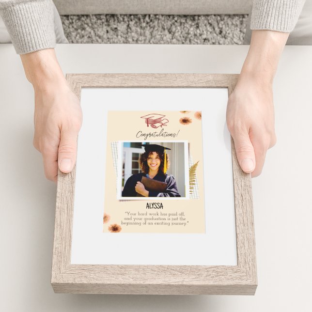 Poster Graduation Vintage Brown simple (Créateur téléchargé)