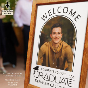 Poster Graduation Welcome Arch Photo Félicats Diplômés
