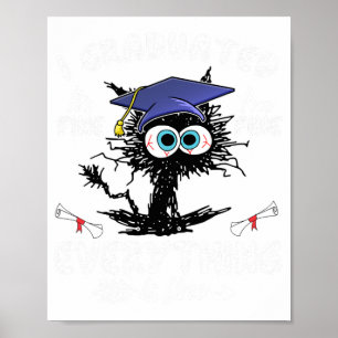 Poster Gradué Funny Chat Noir Graduation Dernière Jour De