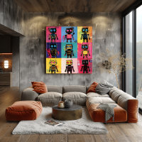 Graffiti Abstrait Robot Grille d'art Couleurs en g