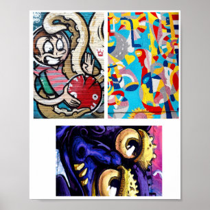 Poster Graffiti Abstrait Urban Street collage artistique 