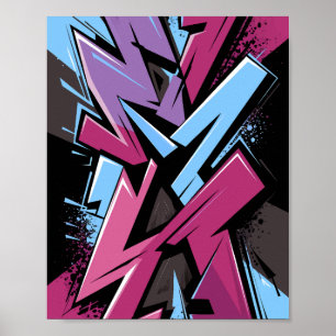 Poster Graffiti coloré Art de rue