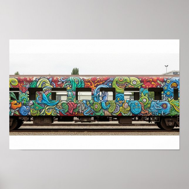 Poster Graffiti de la voiture de train (Devant)