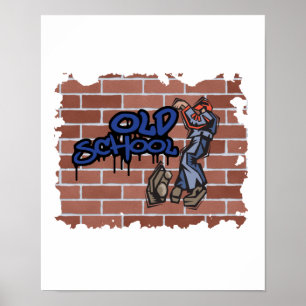 Poster graffiti de l'ancienne école
