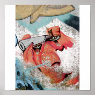 Poster Graffiti de visage de crayon