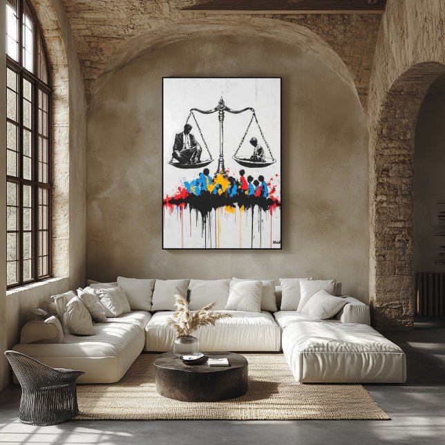 Poster Graffiti échelles d'inégalité - L'art de la protes (Créateur téléchargé)