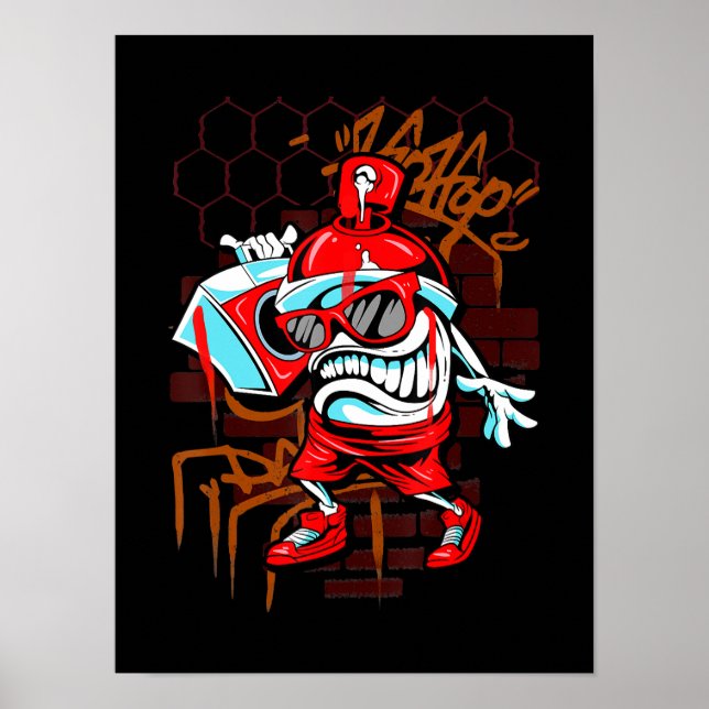 Poster Grafi Art Spray Peinture Urbain Hip hop musique Lo (Devant)