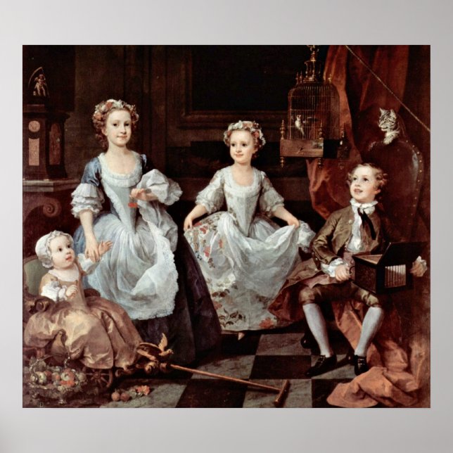 Poster Graham children(portrait) par William Hogarth (Devant)