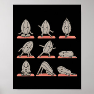 Poster Graine de Tournesol Faisant du Yoga Végétalien Kaw