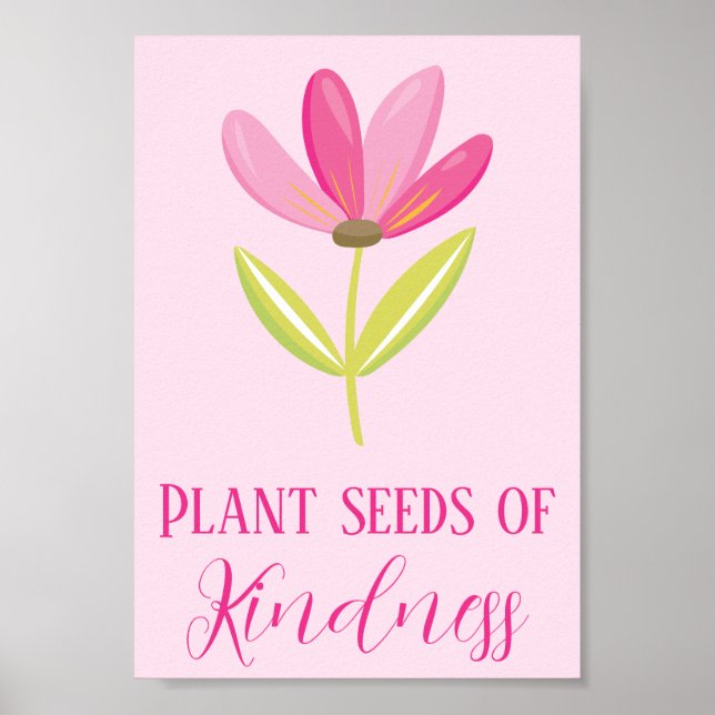 Poster Graines plantes de douceur rose florale (Devant)