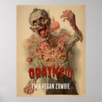 Grains Je suis un Vegan Zombie Drôle Horreur Vinta