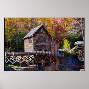 Poster Grains Mill, Babcock, Virginie-Occidentale