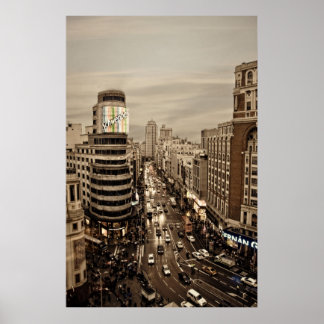 Poster Gram Par l'intermédiaire de Madrid en Espagne
