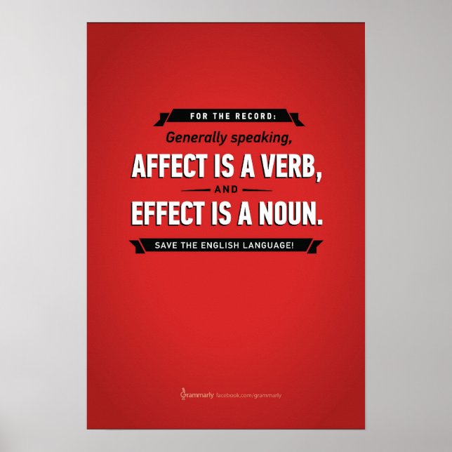 Poster Grammarly Affect/Effet (Devant)