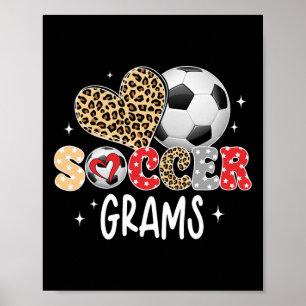 Poster Grammes de foot Cœur de léopard mignon Joueur de f
