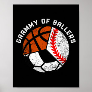 Poster Grammy de Llers drôle vendu football esquissé Gram