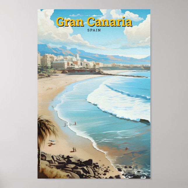 Poster Gran Canaria Espagne Vintage voyage (Devant)