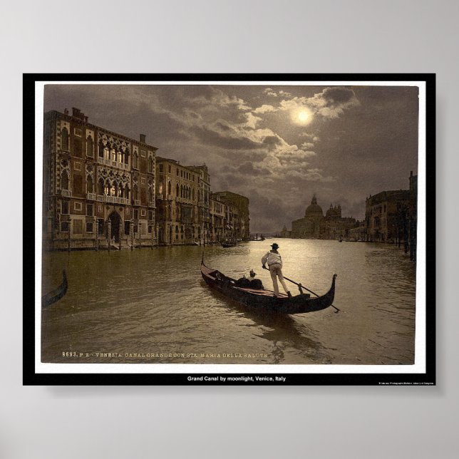 Poster Grand Canal au clair de lune, Venise, Italie (Devant)