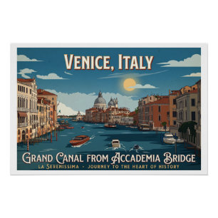 Poster Grand Canal depuis le pont de l'Accademia, Venise