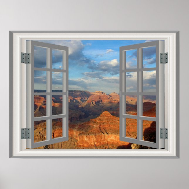 Poster Grand Canyon Fake Faux Window View USA (Devant)
