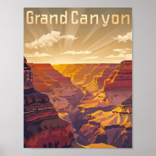 Poster Grand Canyon USA Vintage célèbre Travel Place