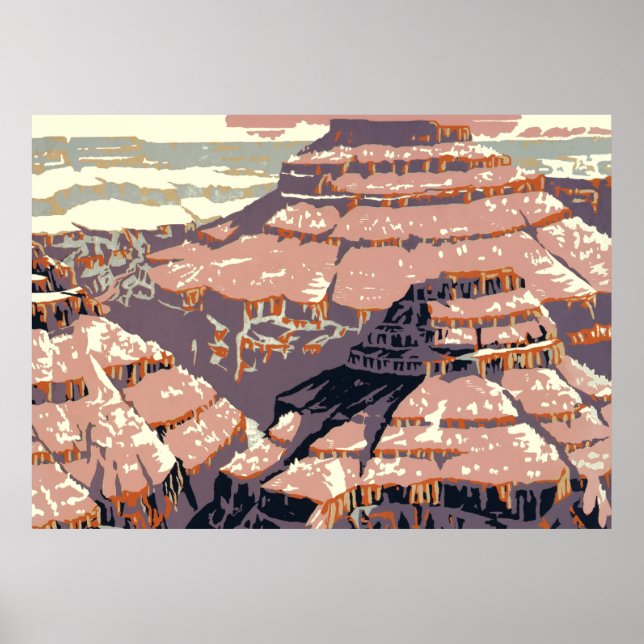 Poster Grand Canyon Western Graphic Art American (Devant)