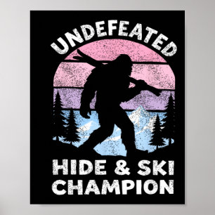 Poster Grand champion de ski et de cachette Bigfoot Skier