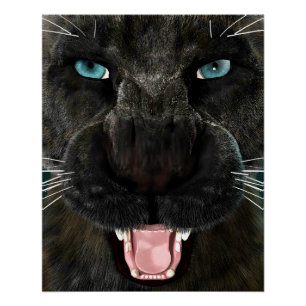 Poster Grand Chat Panther Noir