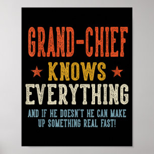 Poster Grand-chef sait tout la fête des pères rétro