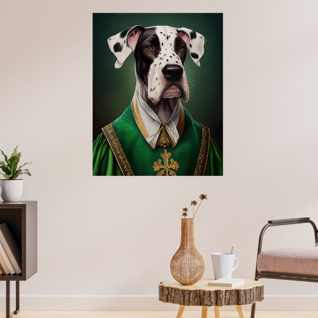 Poster Grand chien Danse en tenue de la Saint Patrick (Salon 3)