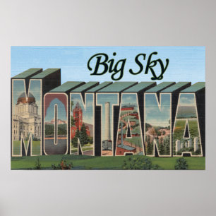 Poster Grand ciel, Montana - grandes scènes de lettre