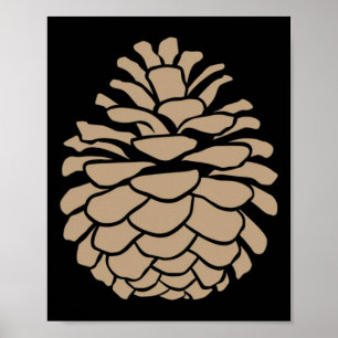 Poster Grand cône d'arbre de pin forestier Camping Nature